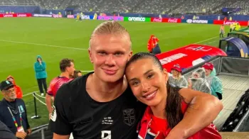 Haaland e Isabel s�o casados e vivem juntos na Inglaterra, onde ele atua pelo Manchester City. (Reprodu��o/Instagram)