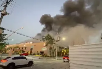 Uma grande concentra��o de fuma�a atinge a regi�o. Foto: Reprodu��o.