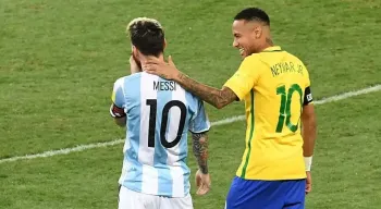 Neymar e Messi atuaram juntos no Barcelona-ESP e possuem amizade fora de campo. Foto: Evarista SA / AFP