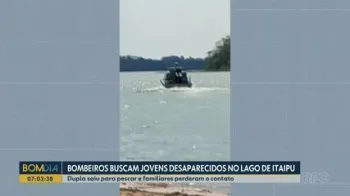 Bombeiros fazem buscas por dois jovens desaparecidos no Lago de Itaipu