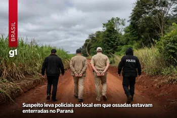 Suspeito leva policiais ao local em que ossadas estavam enterradas no Paran� (Ajustada por IA)
