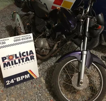 Homem � conduzido por recepta��o em bairro de Cuiab�; motocicleta recuperada