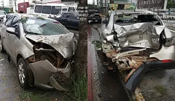 Acidente entre carro e micro-�nibus deixa quatro feridos em Cuiab�