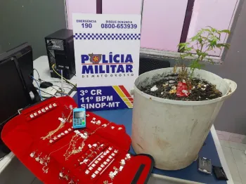 Homem � preso em flagrante com p� de maconha em Sinop