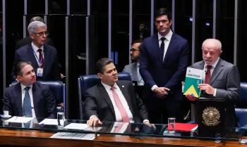 O presidente do Senado, Davi Alcolumbre, Presidente da C�mara dos Deputados, Hugo Motta e Presidente, Luiz In�cio Lula da Silva. Foto: Lula Marques/Ag�ncia Brasil