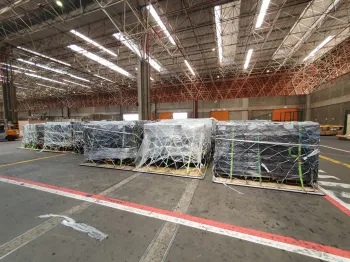 Terminal de Carga do aeroporto movimentou 39 paletes a�reos para as apresenta��es do grupo em S�o Paulo