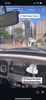 Sabrina Sato passeio de fusca com Zoe e Nicolas Prattes em SP: >Fusca do Zez>