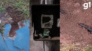 Raios caem e causam burracos na estrutura do Mirante de Cristo e queimas de equipamentos el�tricos no Parque Serra Azul (MT) � Foto: Parque Serra Azul