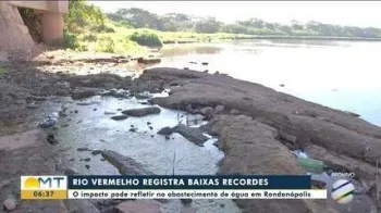 Nivel do Rio Vermelho, em Rondonopolis (MT). Foto: Ednilson Aguiar