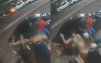 Mulher � presa depois de agredir gr�vida usando cacos de vidro, em Rio Verde Foto: Reprodu��o/TV Anhanguera