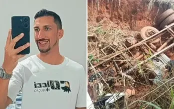 Empres�rio morre ap�s caminh�o tombar em Buriti Alegre, Goi�s. Foto: Arquivo pessoal/Wesley Ribeiro e Divulga��o/Pol�cia Rodovi�ria Estadual