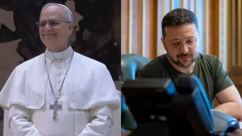 Papa Le�o XIV e presidente ucraniano Volodymyr Zelensky &bull; Vatican News / @ZelenskyyUa no X