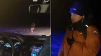 Ap�s percorrer cerca de 20 quil�metros neste atalho, seu carro ficou atolado na neve e, com medo de ser soterrado, ele decidiu seguir a p�