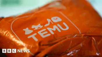 Um pacote Temu laranja. Getty Images