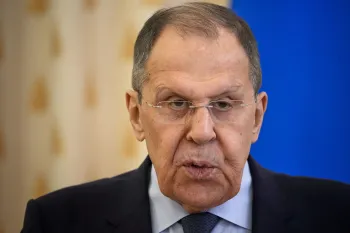 Ministro das Rela��es Exteriores da R�ssia, Sergei Lavrov, durante recep��o a diplomatas em Moscou