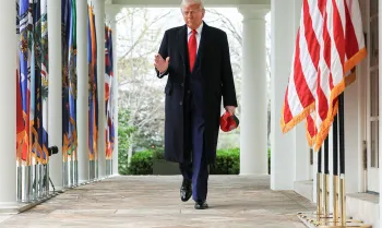 U.S. President Donald Trump gestures, ahead of delivering remarks on tariffs, in the Rose Garden at the White House in Washington, D.C., U.S., April 2, 2025. REUTERS/Leah Millis     TPX IMAGES OF THE DAY