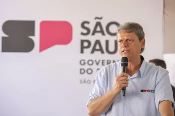 O governador de S�o Paulo, Tarc�sio de Freitas