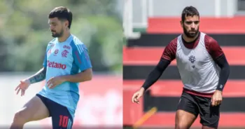 Arrascaeta, do Flamengo, e Pep�, do Vit�ria� Flamengo / Vit�ria / Divulga��o