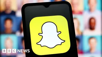 O logotipo amarelo e branco do Snapchat, um 