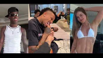 Vini Jr recebe Milit�o, a esposa e Virginia em sua mans�o em Madri, na Espanha� Reprodu��o/Instagram