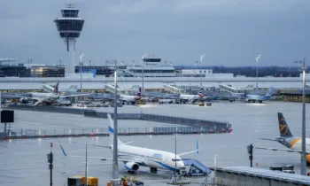 Vista geral do Aeroporto Internacional de Munique, no sul da Alemanha