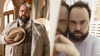 Fbio de Luca caracterizado como o detetive Sabi ( esquerda) em 