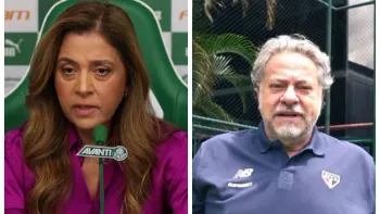 Leila Pereira e Julio Casares, presidentes de Palmeiras e S�o Paulo, respectivamente