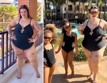 Thais Carla combina mai� com os das filhas ap�s perder 72kg Foto: Reprodu��o/Instagram