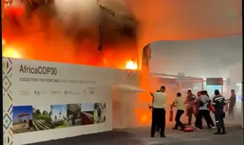 BEL�M - 20/11/2025 -Inc�ndio em pavilh�o da COP30. Foto: Reprodu��o de v�deo.
