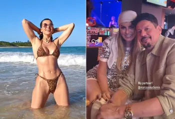 L�via Andrade, o ex, Marcos Ara�jo e a nova namorada, Flavia Teles Foto: rep/ instagram