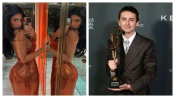 Kylie Jenner prestigia Timoth�e Chalamet em festival de cinema