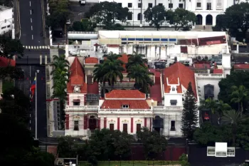 Vista a�rea do pal�cio presidencial de Miraflores em Caracas