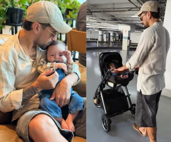 Arrascaeta e o filho, Milan, de quase 3 meses Foto: Reprodu��o/Instagram