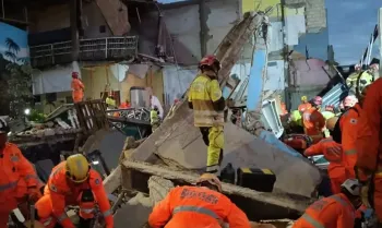 Belo Horizonte (MG), 05/03/2026 - Soldados do Corpo de Bombeiros fazem buscas ap�s desabamento de pr�dio de lar de idosos. Foto: CBMMG/Divulga��o