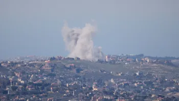 Fuma�a no L�bano vista de Israel�
