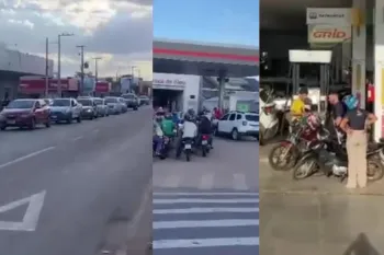 Motoristas formaram filas em postos de �gua Boa ap�s temor de desabastecimento de combust�vel na regi�o. - Foto: Reprodu��o/Instagram