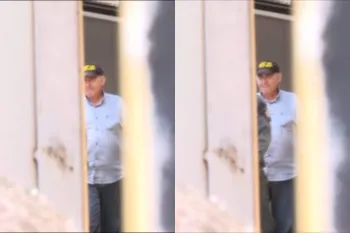 Momento em que o ex-prefeito Alcides Bernal deixa o F�rum (V�deo: S�rgio Saturnino)