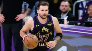 Luka Doncic em a��o pelo Los Angeles Lakers� Photo by Jevone Moore/Icon Sportswire via Getty Images