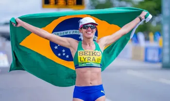 Bras�lia (DF),  12/04/2026 - Caio Bonfim e equipe feminina conquistam bronze no Mundial de Marcha
Foto: Mariana S�/COB