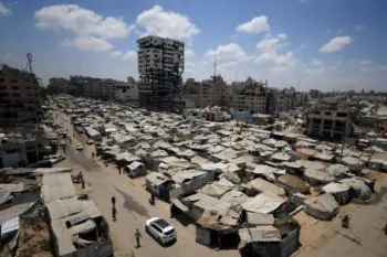 Palestinos em abrigo na Cidade de Gaza, na Faixa de Gaza� 17/08/2025REUTERS/Dawoud Abu Alkas