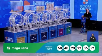 As dezenas sorteadas no concurso 3.000 da Mega-Sena Foto: Reprodu��o/YouTube