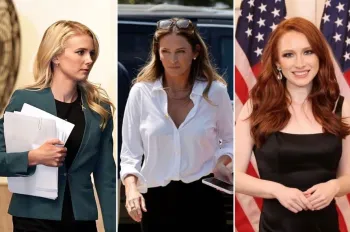 Da esquerda para a direita, Natalie Harp, Margo Martin e Anna Kelly: assessoras de Trump