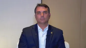 O senador e pr�-candidato � Presid�ncia da Rep�blica pelo PL, Fl�vio Bolsonaro