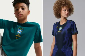 Camiseta Brasil Nike Crest Infantil / Camisa Brasil Jordan II 2026/27 Jogador