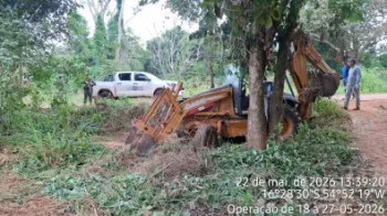 Retroescavadeira usada no crime foi apreendida pela pol�cia