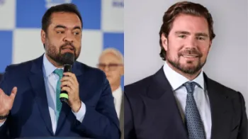 � esquerda, o ex-governador Cl�udio Castro; � direita, o ex-banqueiro, Daniel Vorcaro