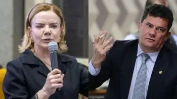 Gleisi chama Moro de 'biruta de aeroporto' e 'juiz ladr�o'; senador rebate. Montagem CNN Brasil