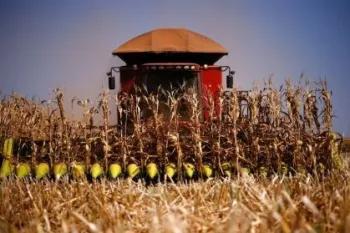 Colheitadeira � vista enquanto colhe milho em uma fazenda perto de Bras�lia, Brasil, em 22 de agosto de 2023. Foto: REUTERS/Adriano Machado