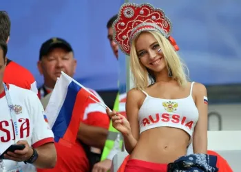 Natalya Nemchinova, a musa da Copa de 2018 Foto: AFP