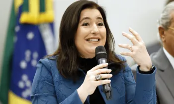 Simone Tebet, como ministra do Planejamento e Or�amento, fala durante audi�ncia p�blica da Comiss�o Mista de Or�amento da C�mara dos Deputados, em Bras�lia (DF), 12 de junho de 2024.